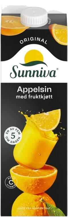Appelsinjuice m/Fruktkjøtt 1l Sunniva