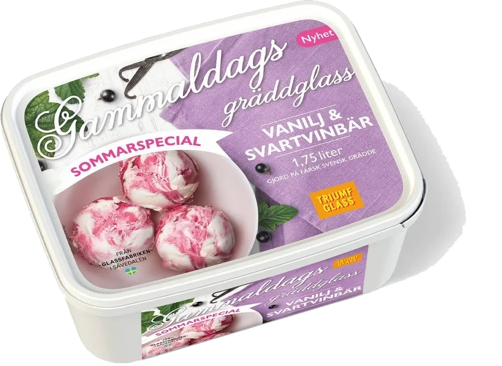 Gammaldags Gräddglass Vanilj & Svartvinbär