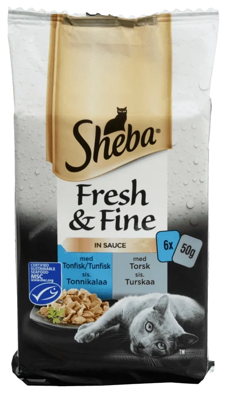 Sheba Fresh&Fine Våtfôr med Fisk 6x50g