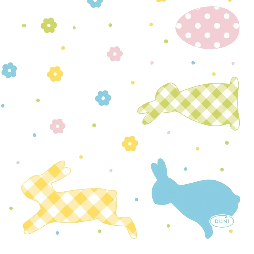Kaffeservett Bunnies & Eggs 3-lags 24x24cm