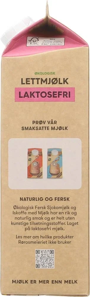 Økologisk laktosefri lettmjølk
