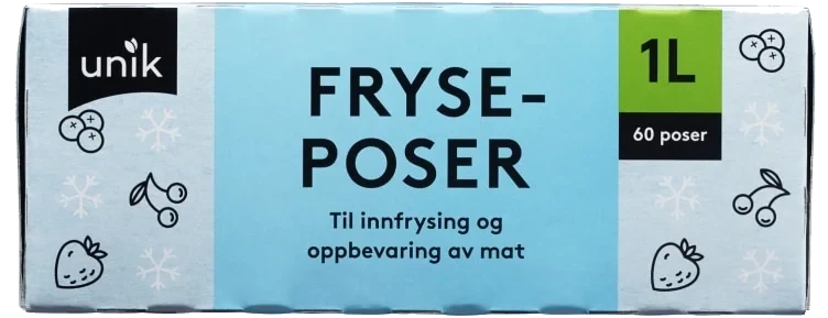 Fryseposer 1l 60stk Unik