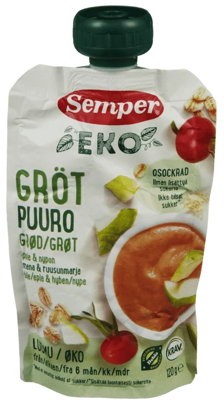 Semper Grøt Nype/Eple Økologisk 6md