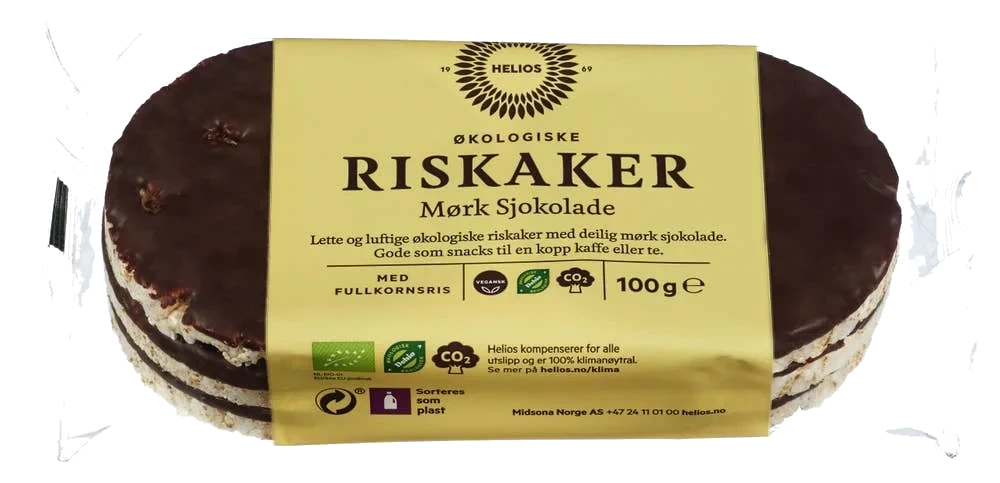 Økologisk riskaker med mørk sjokolade