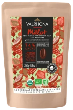 Mørk Sjokolade 74% Millot Økologisk Hjemmebaking 250g Valrhona