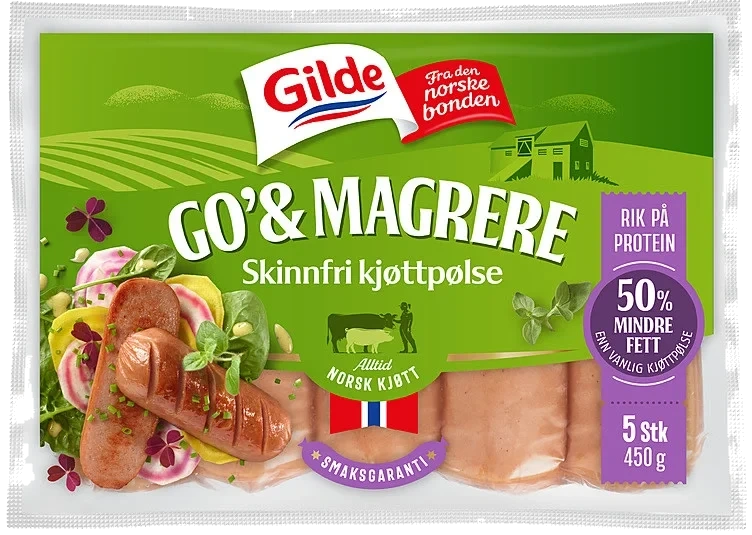 Go & Magrere Kj.pølse u/Skinn 450g Enh