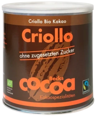 Criollo 100% Kakao 1,2kg, Økologisk & Fairtrade & Vegansk, Becks Cocoa