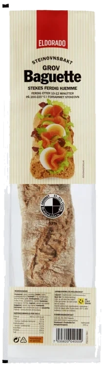 Baguette Grov Steinovnsbakt 250g Eldorado