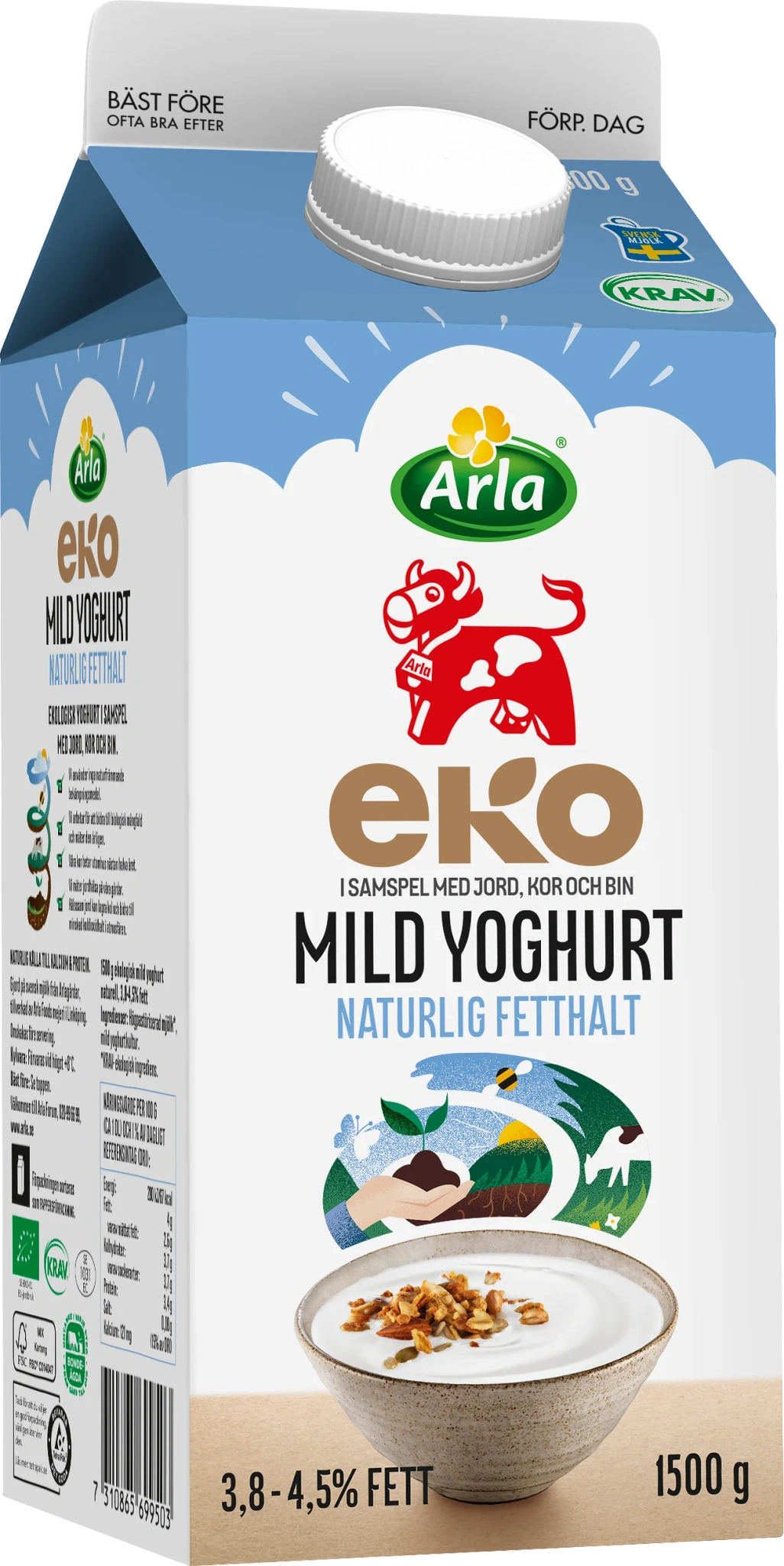 Eko mild yoghurt naturell 3.8-4.5% 1500 g