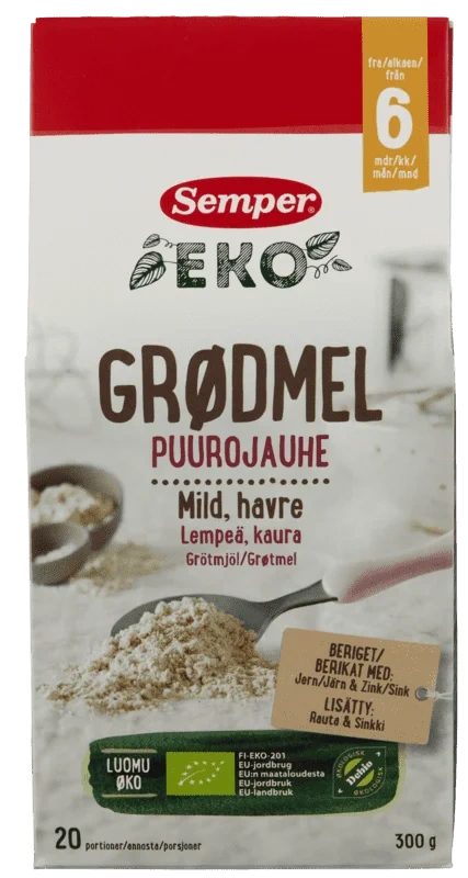 Semper Grøtmel Mild Havre Økologisk 6md
