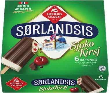 Sørlandsis Sjokokirsj 6stk Hennig Olsen Is
