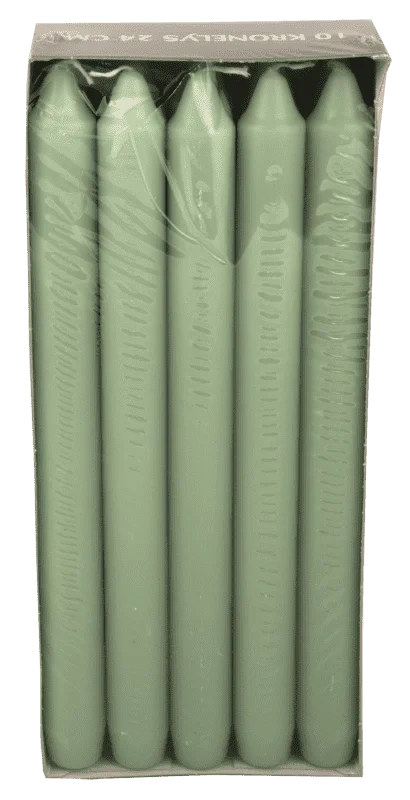 Moda Kronelys Dus Grønn 24cm 10stk