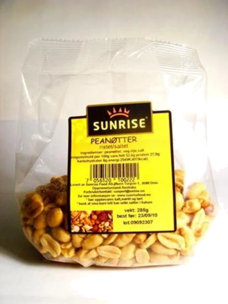 Sunrise Peanøtter Ristet Saltet 260g