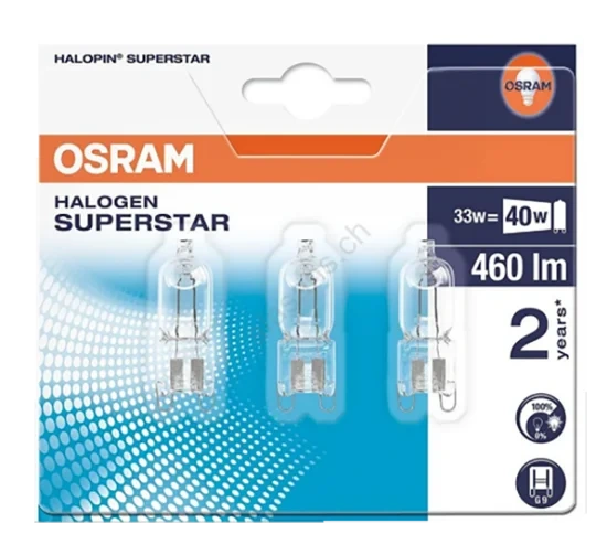 Halopin 3pk 33W 230V G9 Osram