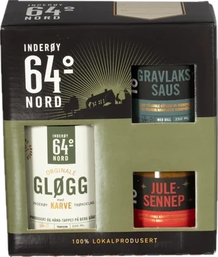 Gavepakke Jul Eksklusiv 3-pk Inderøy 64° Nord