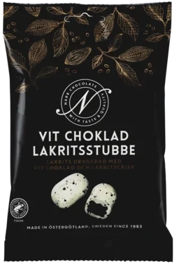 Narr Chocolate Vit Choklad Lakritsstubbe 120g