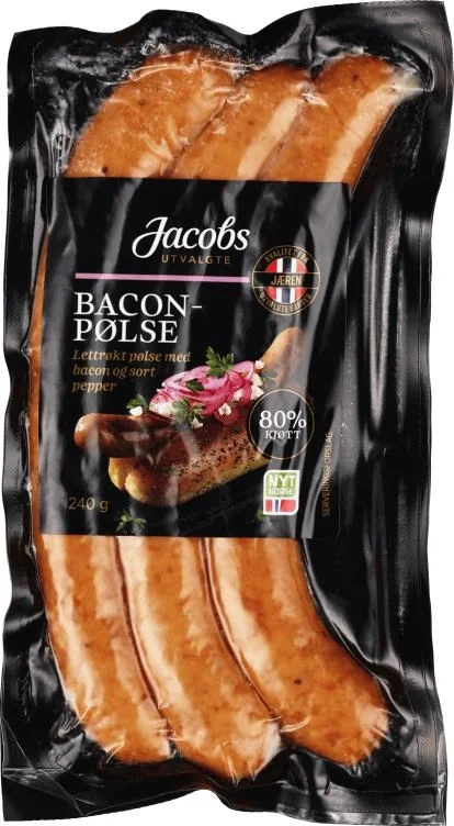 Baconpølse 80% 240g A.Idsøe/Jacobs Utvalgte
