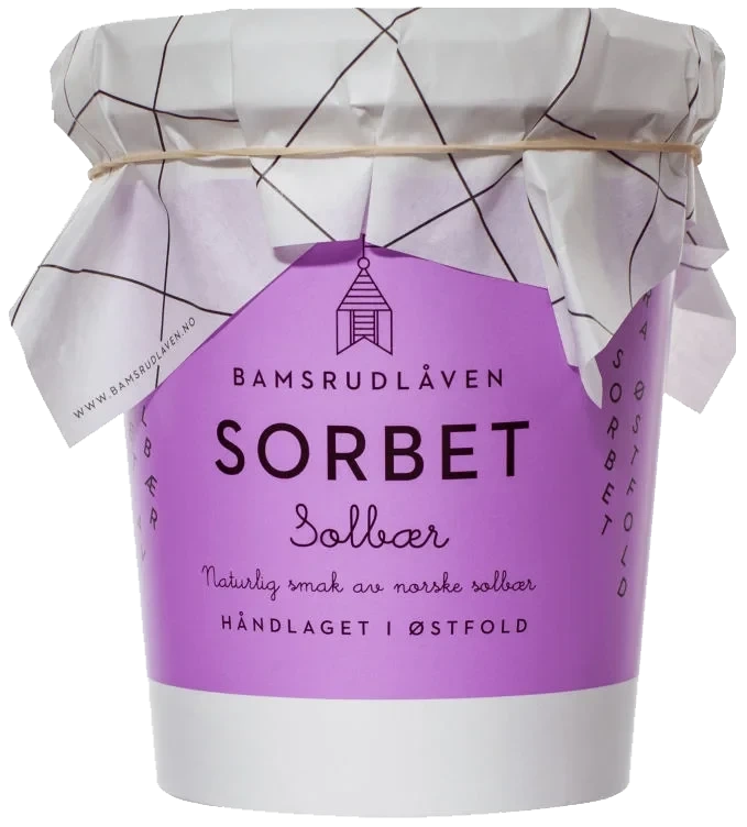 Solbærsorbet 500ml Bamsrudlåven Gårdsis
