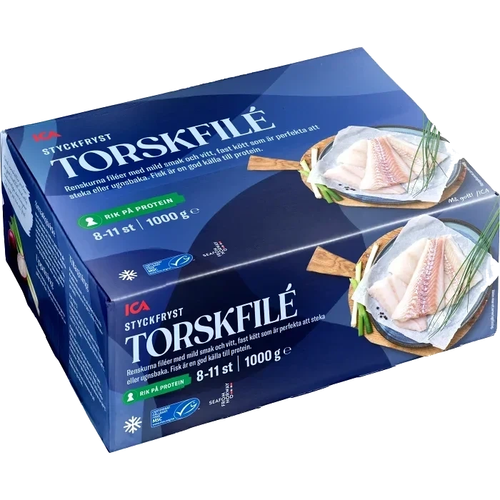 Torskfiléer Fryst 1kg ICA