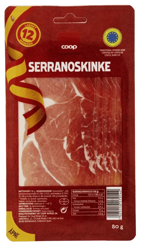 Coop Serranoskinke 80g