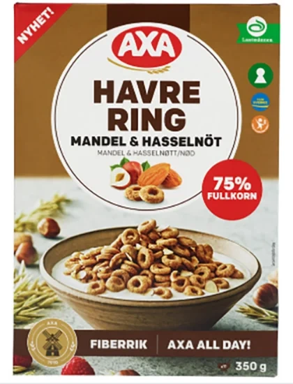 Havrering Mandel & Hasselnøtt 350g