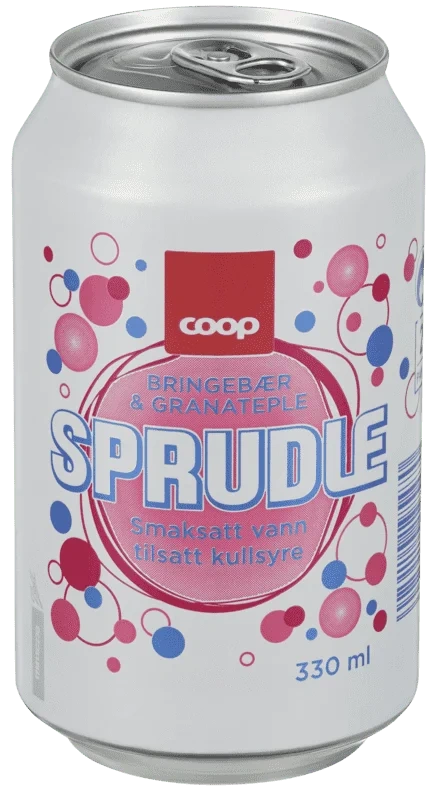 Coop Sprudle Bringebær/Granateple 0,33l