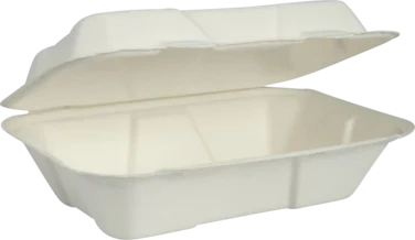 Take Away Boks 229x155x76.5mm Hvit Sukkerrør