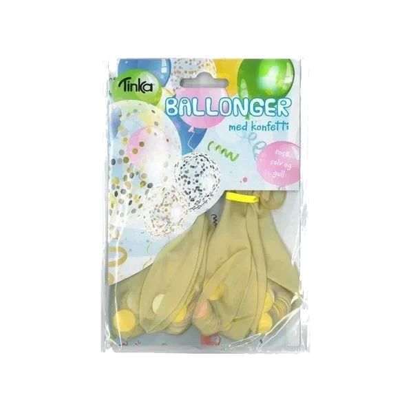 Ballonger med Konfetti 4pk - Rosa/Sølv/Gull