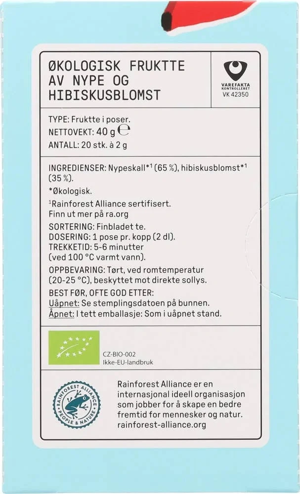 Økologisk nype- og hibiskuste