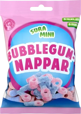 Sur Mini Bubblegumnappar 70g Candy People