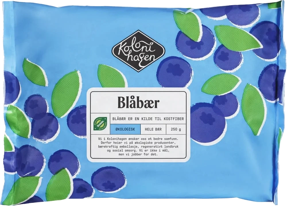 Økologisk frosne blåbær