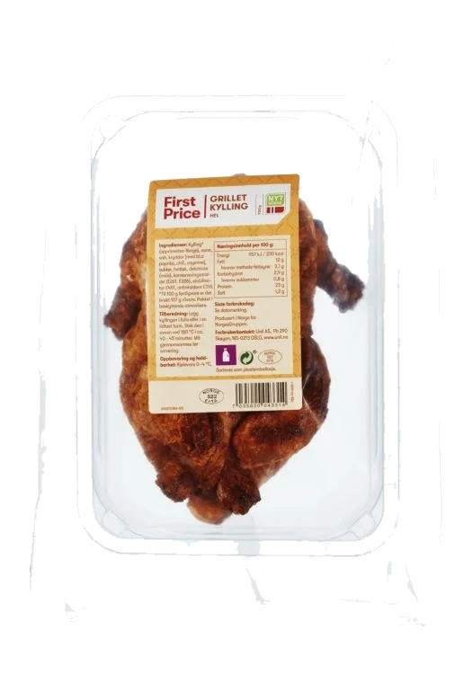 Kylling hel Grillet 700g First Price