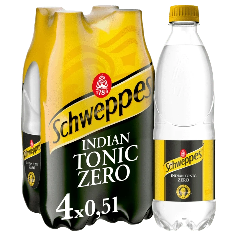 Schweppes Tonic Zero 4stk x 0,5l, 2l