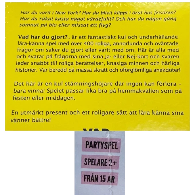Spel: Vad har du gjort?