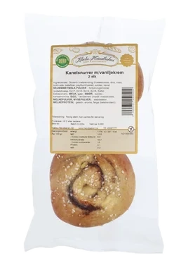 Kanelsnurrer med Vaniljekrem 2pk 280g Frys Klæbu Bakeri