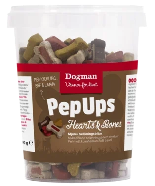 Pep Ups Hearts Bones Mix 300g Dogman