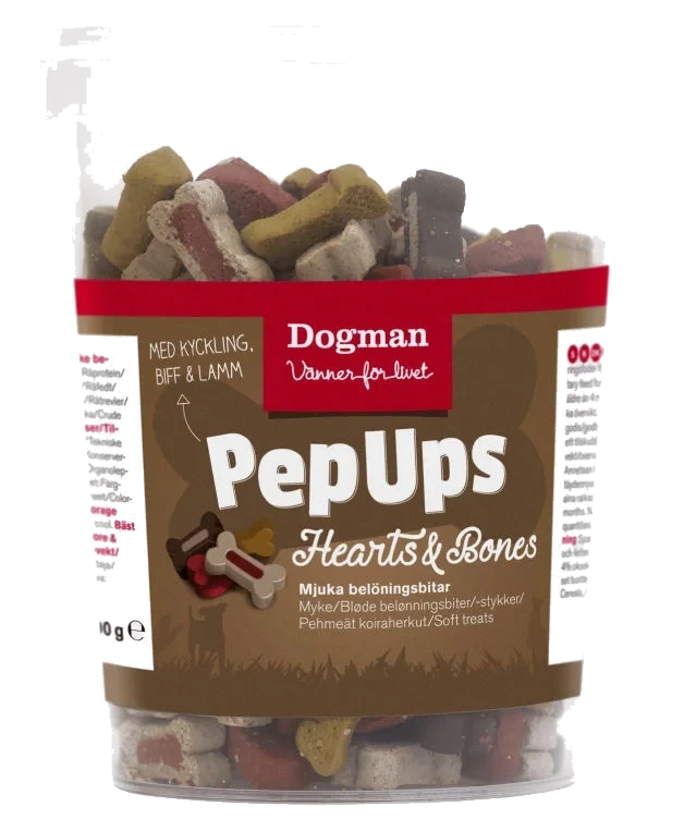 Pep Ups Hearts Bones Mix 300g Dogman