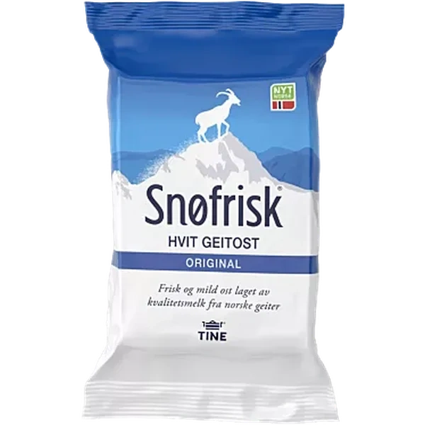Snøfrisk Ekte Hvit Geitost Ca 340g Tine