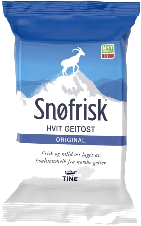 Snøfrisk Ekte Hvit Geitost Ca 340g Tine