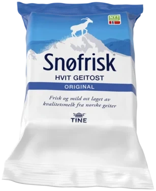 Snøfrisk Ekte Hvit Geitost Ca 340g Tine