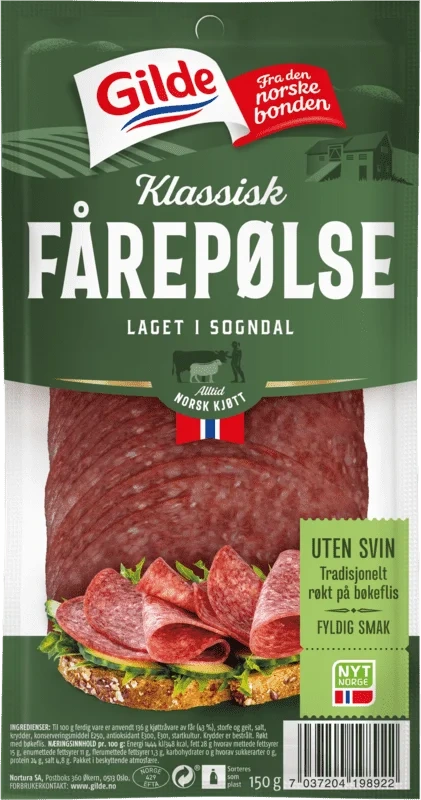 Fårepølse Skivet 150g Enh