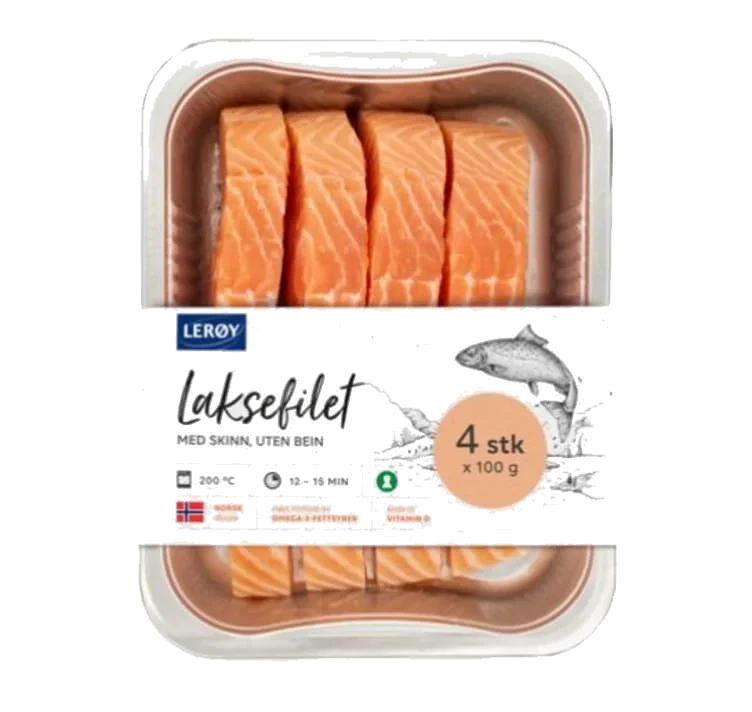 Laks Porsjoner m/Skinn 2x200g Lerøy
