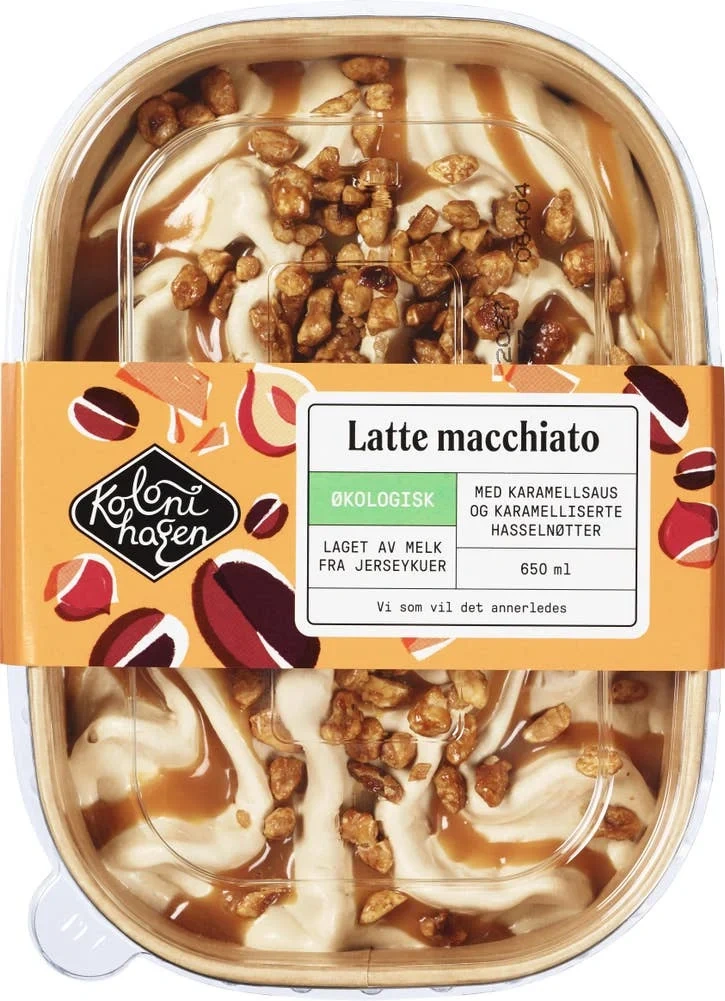 Økologisk iskrem med latte macchiato-smak