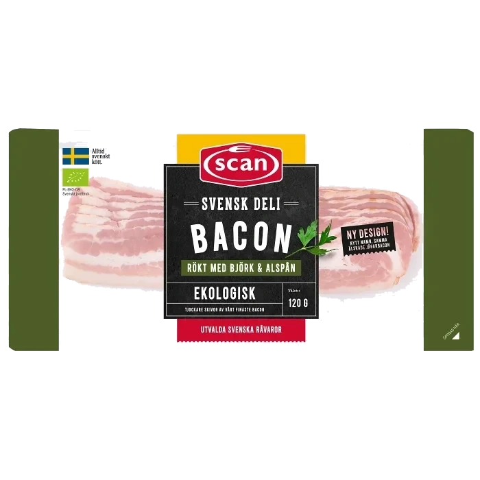 Bacon Skivat Ekologisk 120g Scan