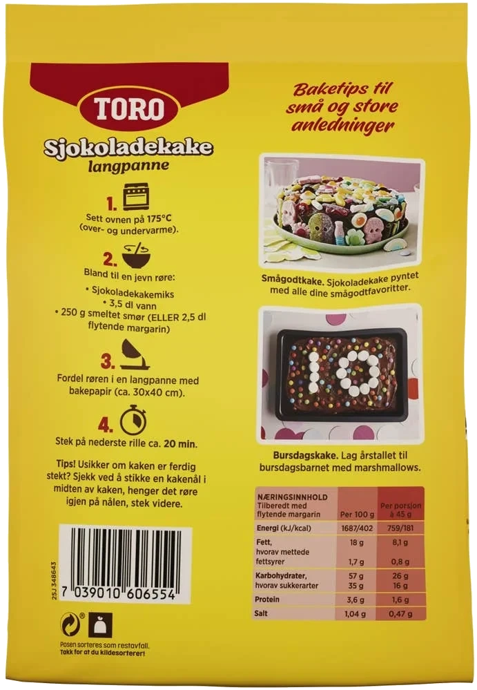 Sjokoladekake langpanne