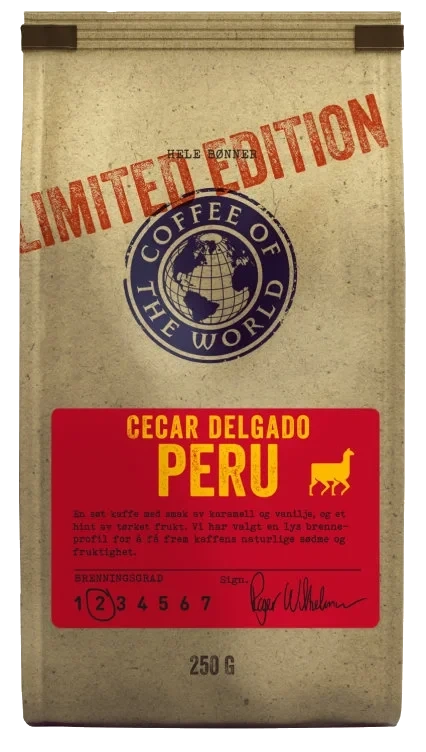 Cotw Limited Edition Cecar Delgado - Peru Hele Bønner 250g Kaffe