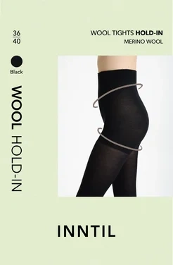 Wool tights, hold-in, Black, 36-40