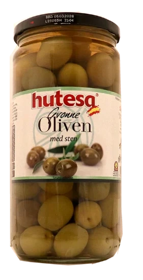 Hutesa Grønne Oliven m/Stein 700g