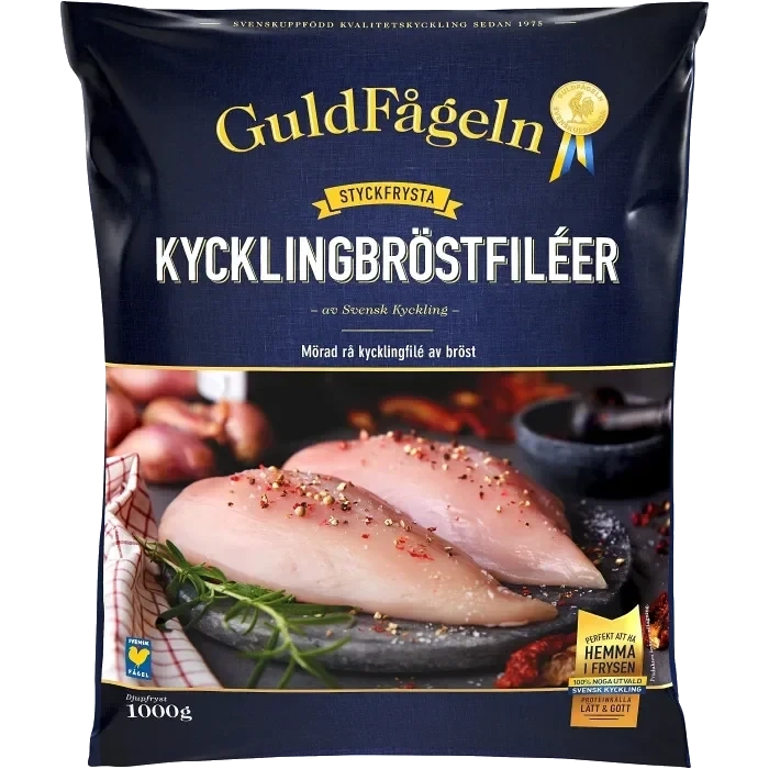 Kycklingbröstfiléer Fryst 1kg Guldfågeln