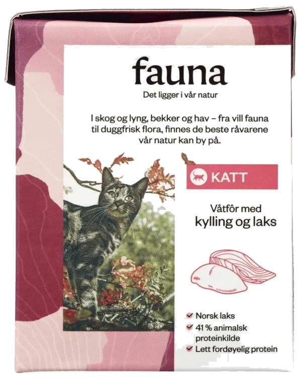 Fauna Katt Våtfor Kylling&Laks 365g